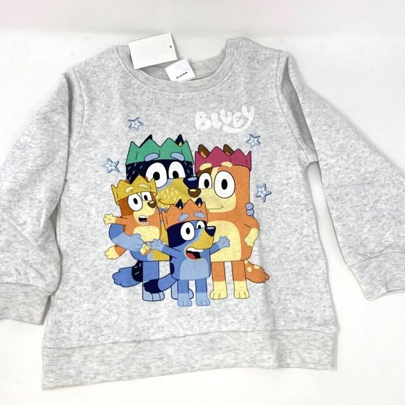 Target Toddler Bluey Family Fleece Sweatshirt and Pull-On Pants Set Heather Gray - Picture 5 of 16